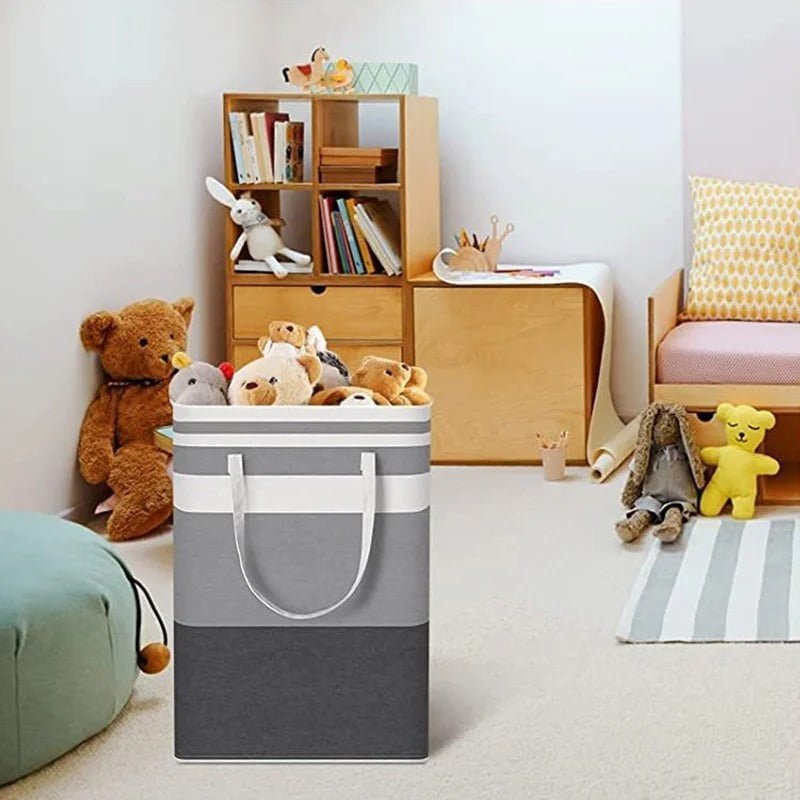 Panier à linge pliable | 75l  rempli d ours en peluche