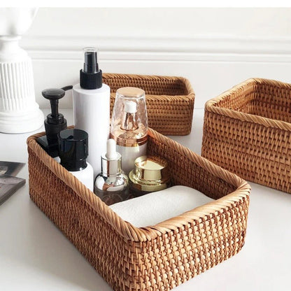 Paniers en osier pour rangement | Robuste produits de soin et serviettes